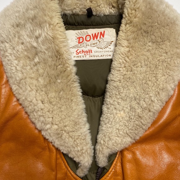 Vintage Schott Leather Sherpa Vest Size Aprox M - Picture 2 of 14